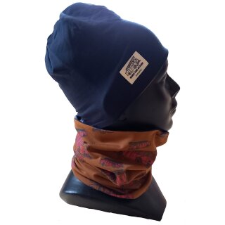 Maximo Mütze Schal Set Jungen Beanie Tube Feuerwehr Wendefunktion navy cinnamon