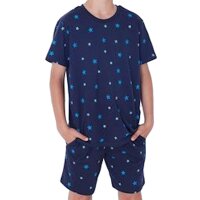 Buffalo Shorty kurzer Schlafanzug Sterne marine blau