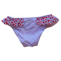 Ysabel Mora Baby Badehose Bikinislip Blumen Stripes hellblau