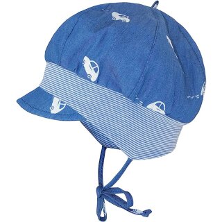 Fiebig Jungen Sommer Mütze Bindemütze Schildmütze (83314) jeansblau Gr. 45