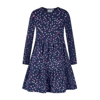 Happy girls Kleid Langarm Jerseykleid Herzen navy blau