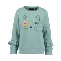 Blue Seven Mädchen Sweatshirt Pullover Katze gletscher grün