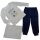 Losan Jungen Samt Schlafanzug lang Pyjama Game hellgrau blau