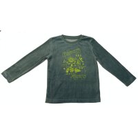 Losan Jungen Samt Schlafanzug lang Pyjama Robots grün