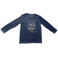 Losan Jungen Samt Schlafanzug lang Pyjama Robots blau