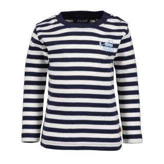 Blue Seven Baby Jungen Langarmshirt Streifen Bagger weiß blau