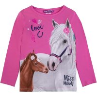 Miss Melody Langarmshirt zwei Pferde Fohlen rosa