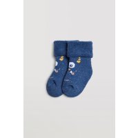 Ysabel Mora 2er Pack Baby Thermo Strümpfe Socken Monster beige blau