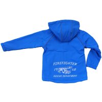 Outburst Jungen Softshelljacke Jacke Fleecefutter royalblau neon Feuerwehrdruck