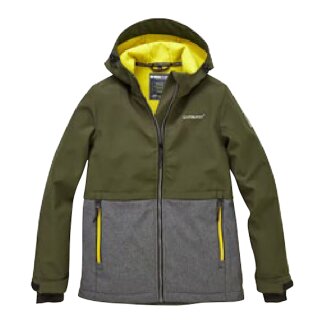 Outburst Jungen Softshelljacke Jacke Fleecefutter oliv grau melange citrus