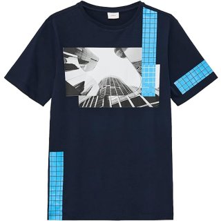 s.oliver Jungen T-Shirt Artwork-Print blau