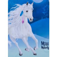 Miss Melody Nachthemd Kurzarm weißes Pferd aruba blue