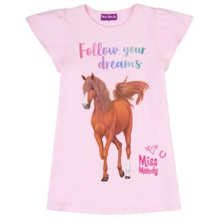 Miss Melody Sommerkleid Flügelarm Kleid Pferd rosa