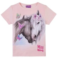 Miss Melody T-Shirt schwarz weißes Pferdeduo pink...