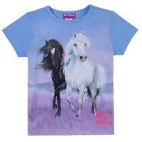Miss Melody T-Shirt schwarz weißes Pferdeduo serenity blau