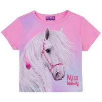 Miss Melody T-Shirt Kurzschnitt weißes Pferd pink...
