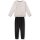 Sanetta Mädchen Schlafanzug Pyjama lang self-confident beige dunkelgrau