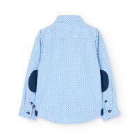 BÒBOLI Hemd Langarm Popeline Punkte hellblau