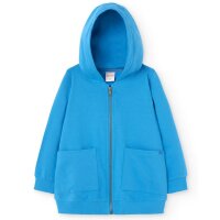 BÒBOLI Mädchen Sweatjacke angeraut Jacke Kapuze baltic blau