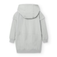 BÒBOLI Sweatkleid Kapuze langer Arm Kleid perle grau