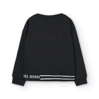 BÒBOLI Mädchen Sweatshirt Pullover Applikation schwarz