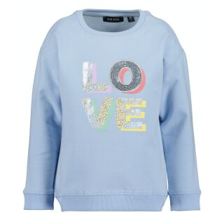 Blue Seven Mädchen Sweatshirt Pullover LOVE angeraut hellblau