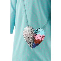 Happy girls Kleid Langarm Herz Palletten aqua blau