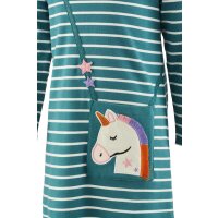 Happy girls Kleid Langarm Einhorn petrol grün