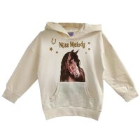 Miss Melody Sweatshirt Kapuze Pullover Braunes Pferd beige