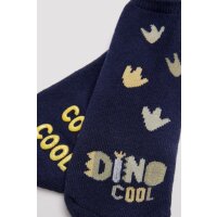 Ysabel Mora 2er Pack Baby Thermo Strümpfe Stoppersocken Dino dunkelblau Ringel