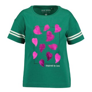 Blue Seven Mädchen T-Shirt Foliendruck Herzen grün