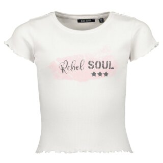 Blue Seven Mädchen Ripp T-Shirt Rebel SOUL weiß