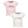 Blue Seven Mädchen Ripp T-Shirt Doppelpack weiß rosa