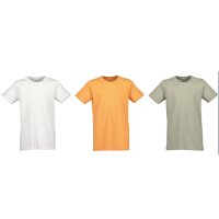 Blue Seven Jungen 3er T-Shirt uni weiß karotte khaki