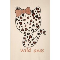 Happy girls Kleid wild ones Langarm Katze Herzen  beige