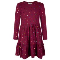 Happy girls Kleid Herzen bunt Langarm Rockteil gestuft berry