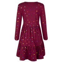 Happy girls Kleid Herzen bunt Langarm Rockteil gestuft berry