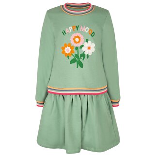 Happy girls Sweatkleid Blumen Langarm green