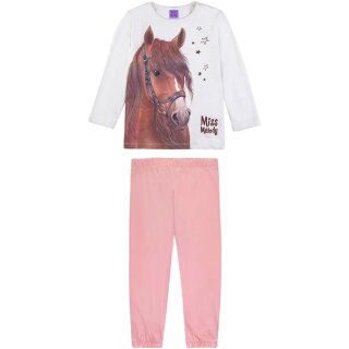 Miss Melody Pyjama Schlafanzug lang Pferde snow white rosa