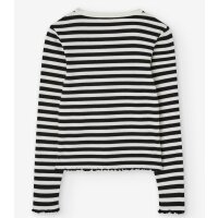 Losan Mädchen Langarmshirt Ringel schwarz creme