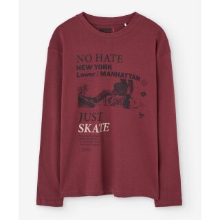 Losan Jungen Langarmshirt no hate dark red