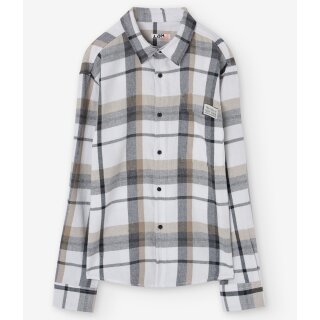 Losan Jungen Hemd Langarm Flanel kariert ecru