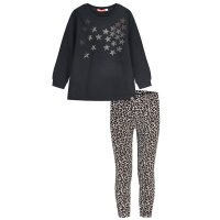 ENERGIERS Set Langarmshirt Sterne u. Leggings Leo schwarz