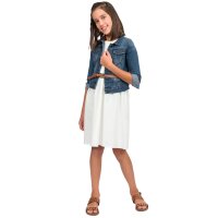 ENERGIERS Kleid ärmllos Strasssteine ecru