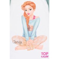 TOPModel Christy Nachthemd Langarm iceberg green weiß