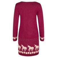 Happy Girls Kleid Langarm Strickkleid Einhorn Herz berry