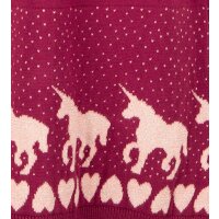 Happy Girls Kleid Langarm Strickkleid Einhorn Herz berry