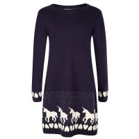 Happy Girls Kleid Langarm Strickkleid Einhorn Herz navy