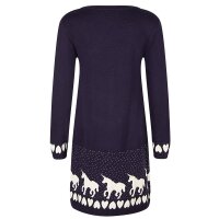 Happy Girls Kleid Langarm Strickkleid Einhorn Herz navy