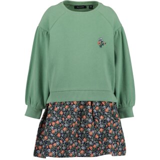 Blue Seven Mädchen Sweatkleid Blümchen Kleid Langarm grün